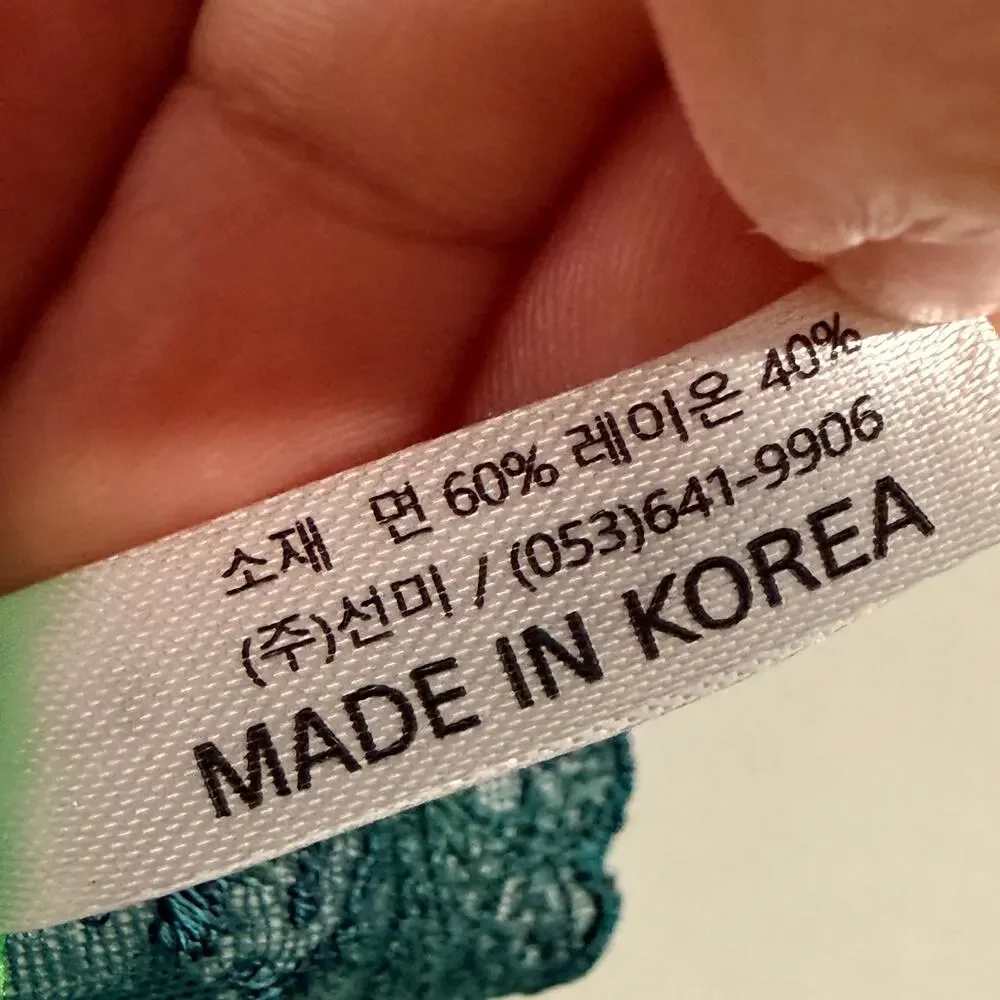 Marienne Korea Large Scarf Hot Air Balloon Lace Trim Green Yellow